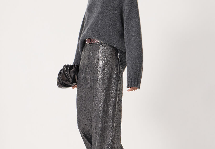 Sequin Wide Leg Trouser