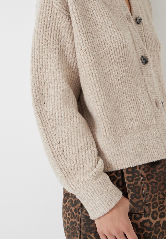 Button Front Rib Cardigan