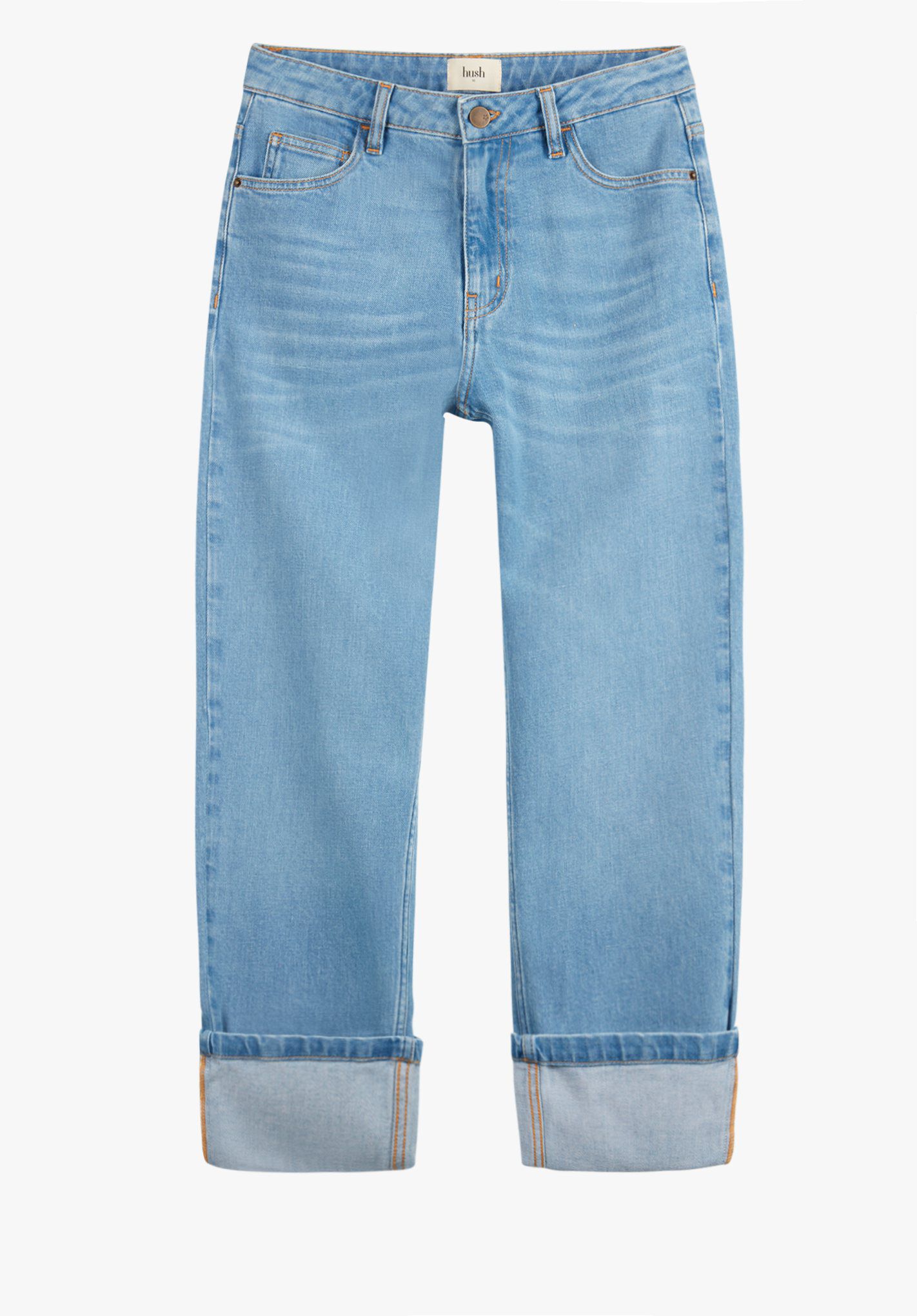 Light wash hot sale cuffed jeans