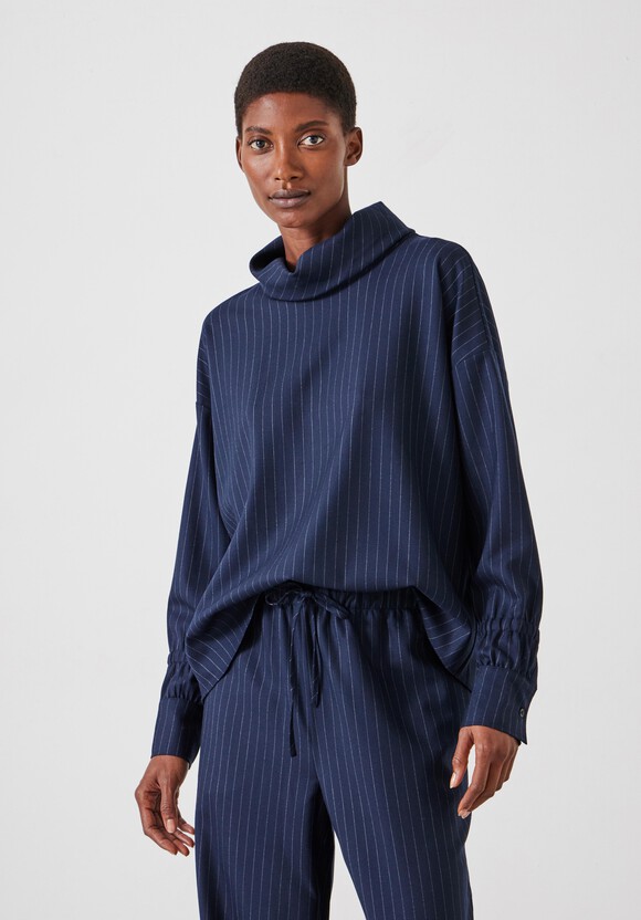 Pinstripe Wool Blend Top