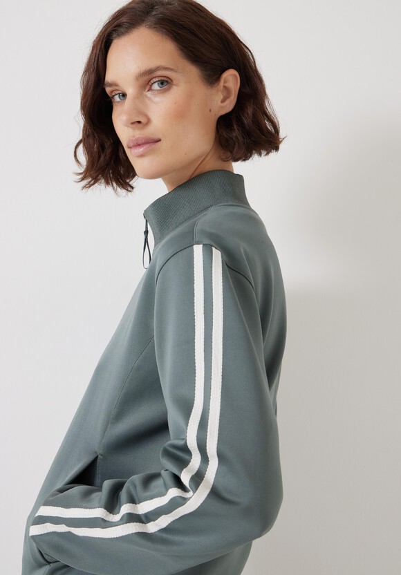 Zanna Side Stripe Zip Through Sweatshirt