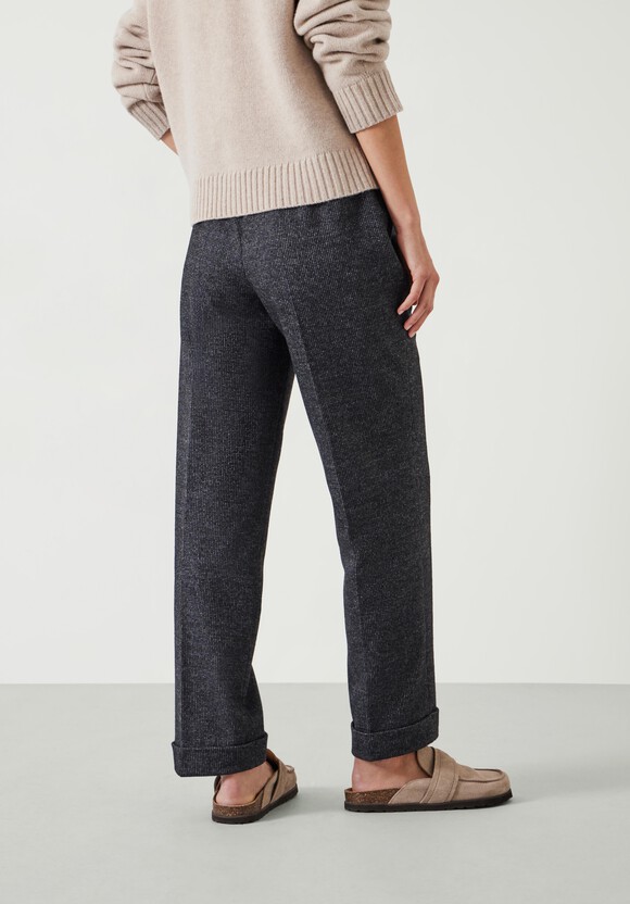 Eliz Slim Wool Blend Check Trousers