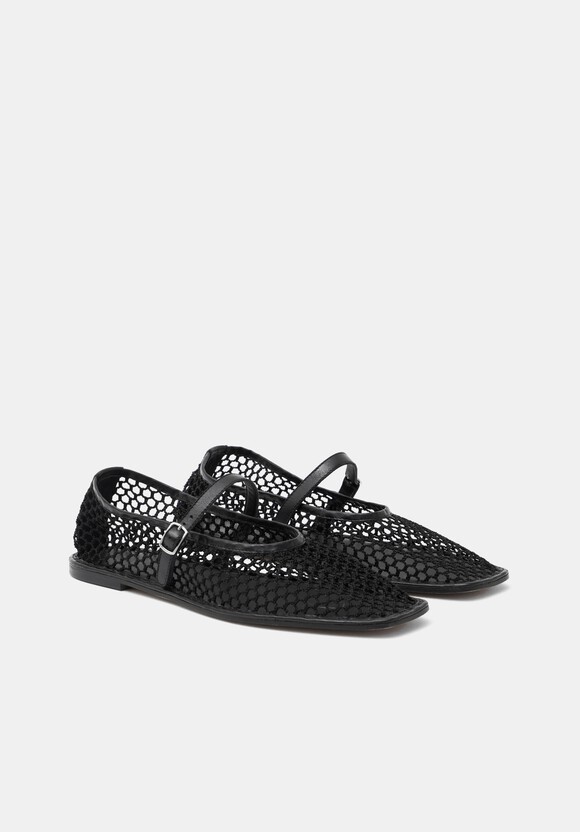 Mesh Mary Jane Ballerina Flats