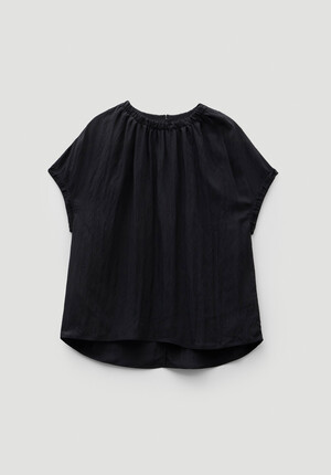 Gathered Crew Neck Short Sleeve Top