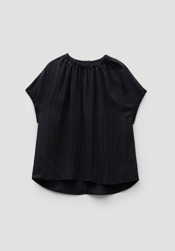 Gathered Crew Neck Short Sleeve Top