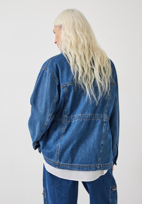 Nora Relaxed Denim Utility Jacket