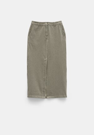 Amalia Stripe Denim Maxi Skirt