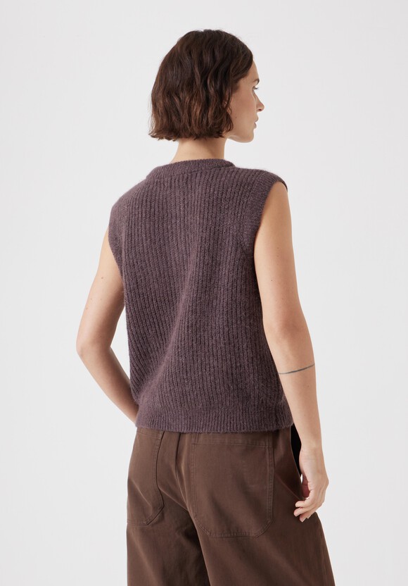 Button Through Knitted Sleeveless Cardigan