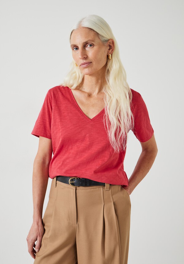 Kali Cotton Slub V-Neck T-Shirt