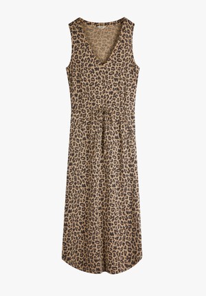 V-Neck Cotton Jersey Midi Dress