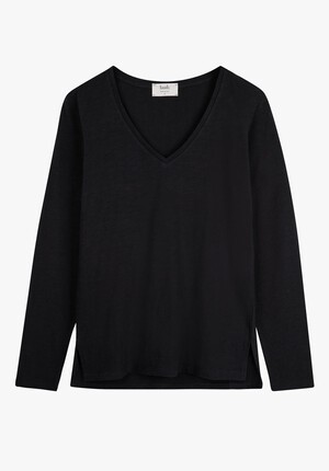 Long Sleeve V Neck Cotton Tee
