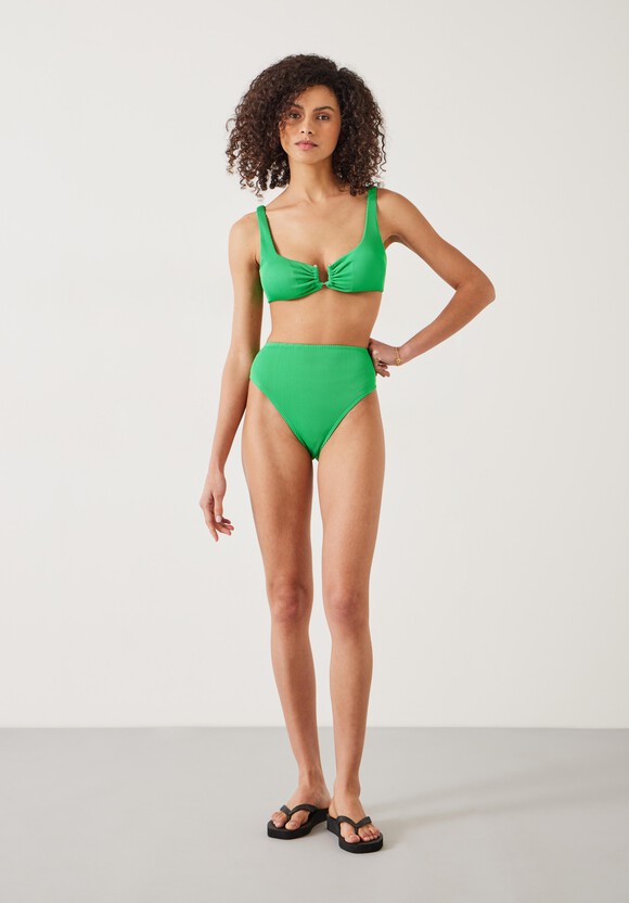 Harper High Waisted Rib Bikini Bottoms