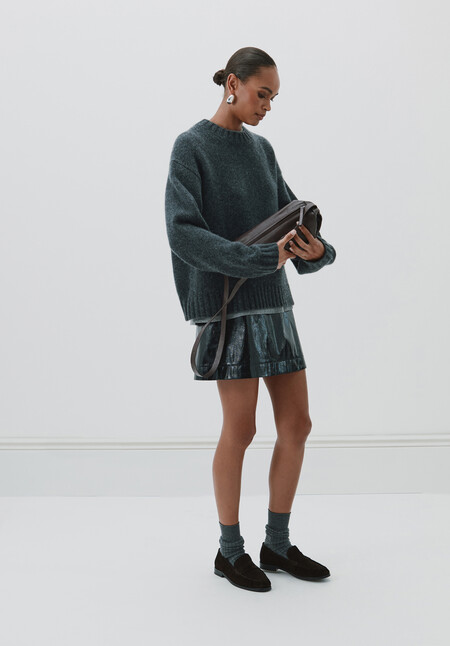 Crackle Patent Mini Skirt