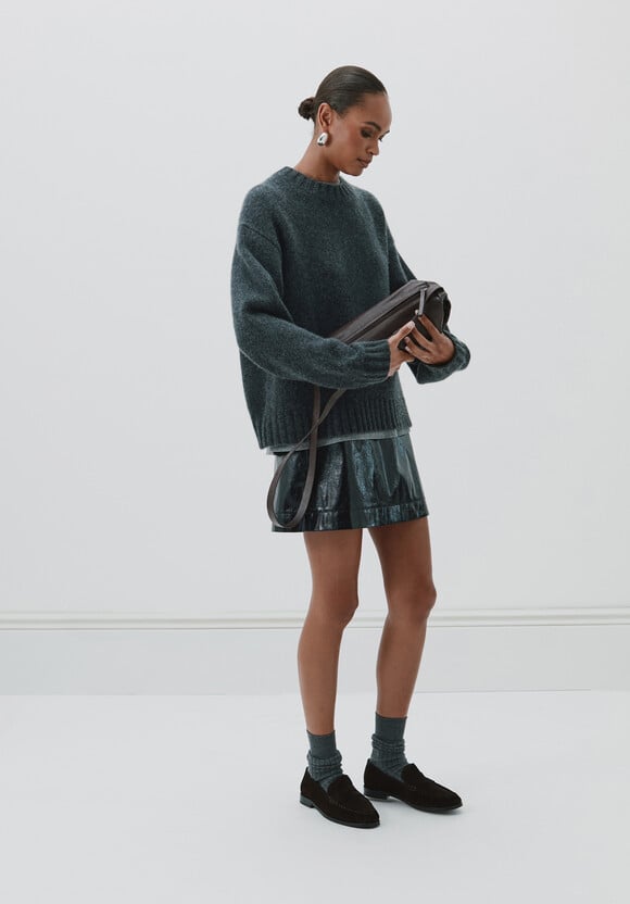Crackle Patent Mini Skirt