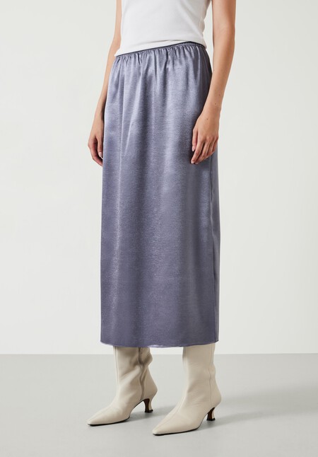 Aurora Satin Midi Skirt