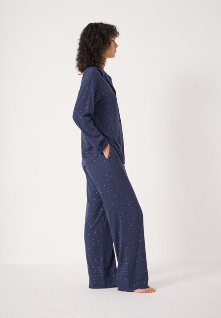 Ribbed Modal Star Printed Pyjamas