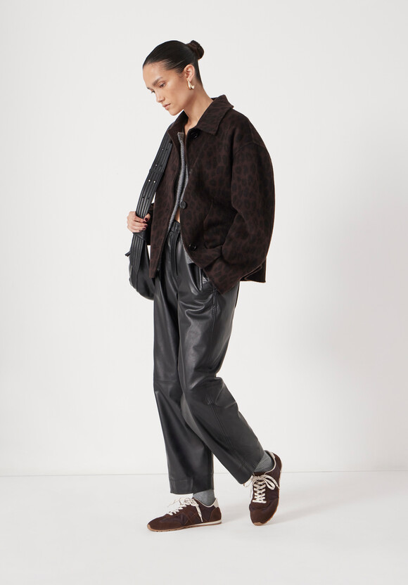 Pure Wool Leopard Double Faced Jacket