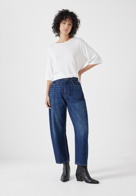 Stripe Barrel Leg Jeans