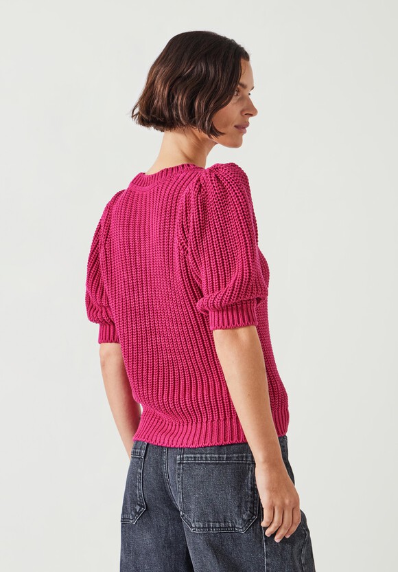 Jessie Cotton Puff Sleeve Ribbed Top