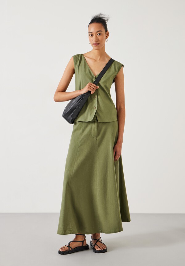 Juliah A-Line Linen Maxi Skirt