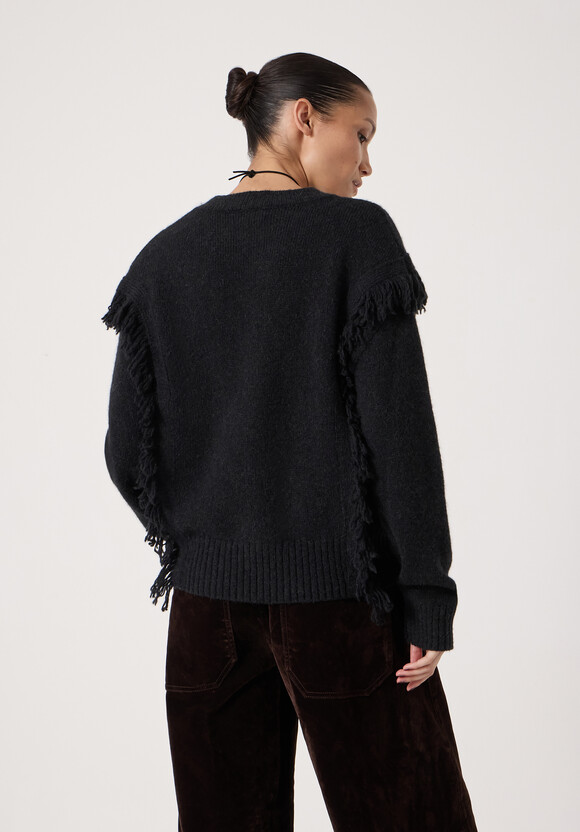 Alpaca Blend Fringe Knitted Jumper
