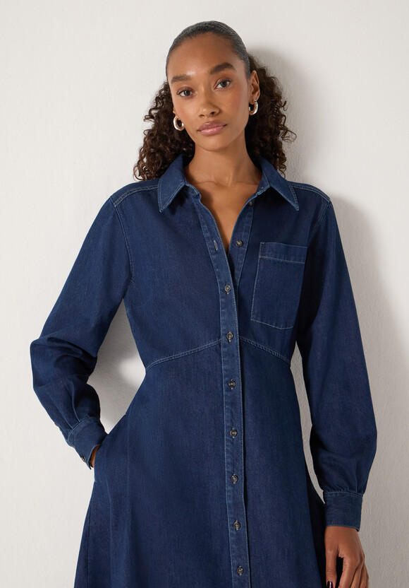 Long Sleeve Denim Shirt Dress