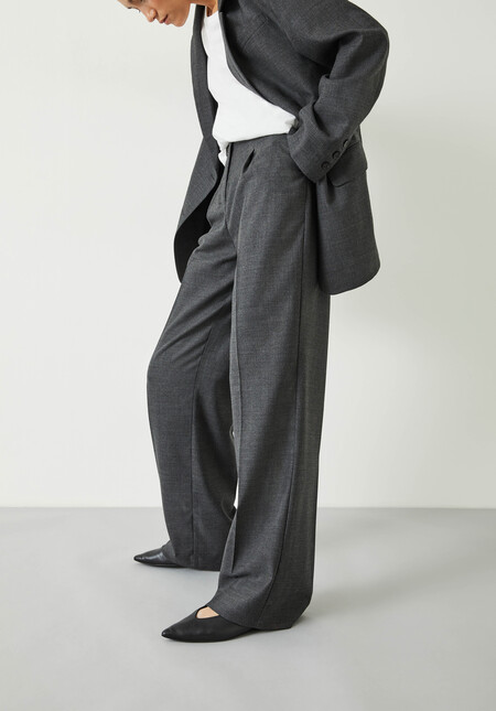 Carla Tailored Wide Leg Wool Blend Trousers