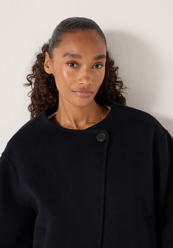 Pure Wool Double Faced Collarless Jacket