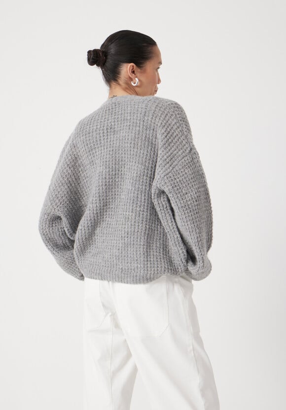 Waffle Stitch Edge to Edge Cardigan