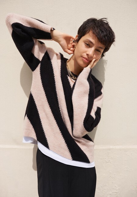 Georgie Diagonal Stripe Knitted Jumper