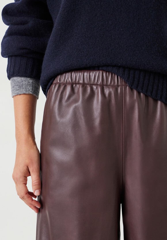 Agatha Leather Pull On Trousers