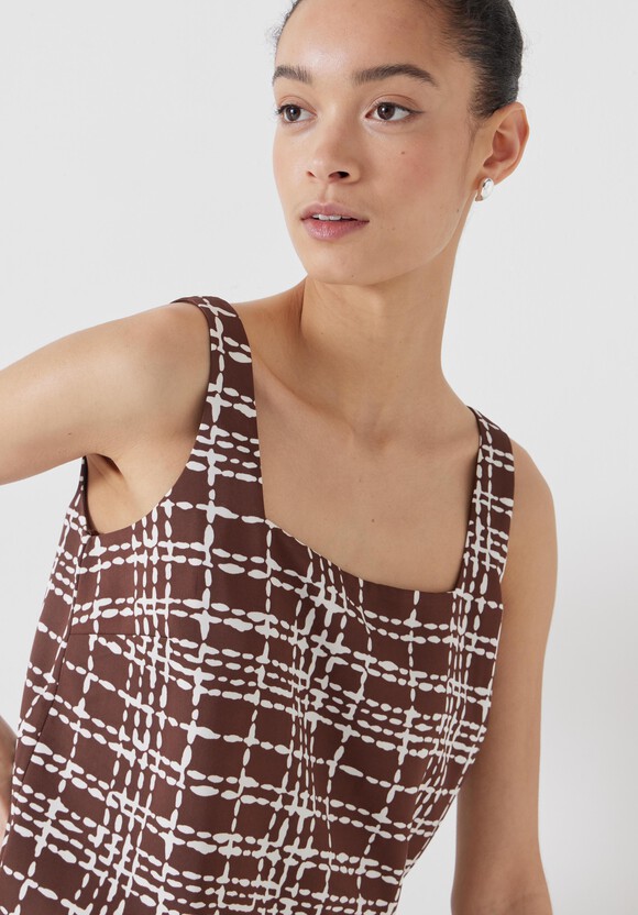 Satin Twill Square Neckline Tank Top
