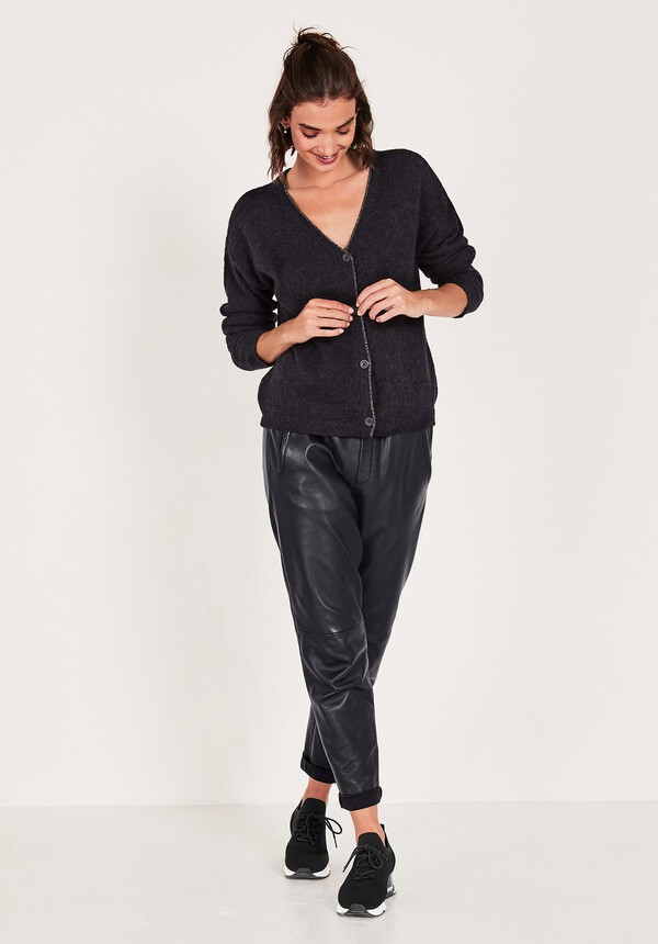 Etta Metallic Trim Cardigan