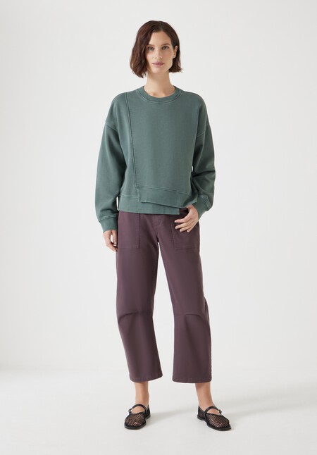 Asymmetric Layered Washed Sweatshirt