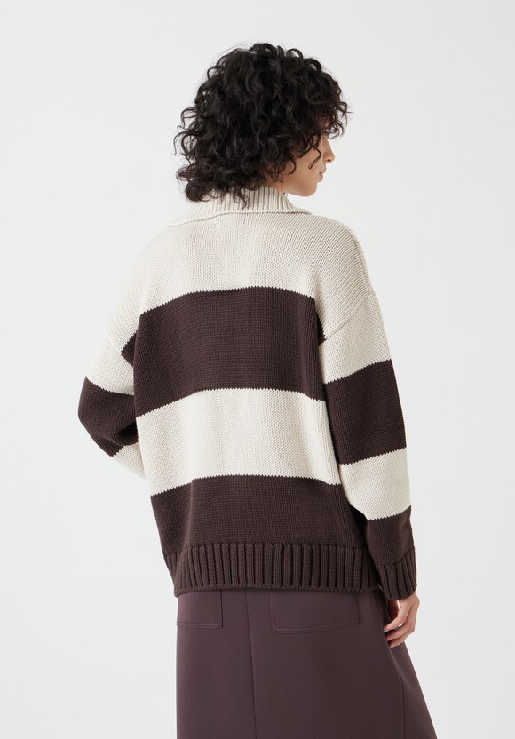 Knitted Cotton Striped Rugby Jumper