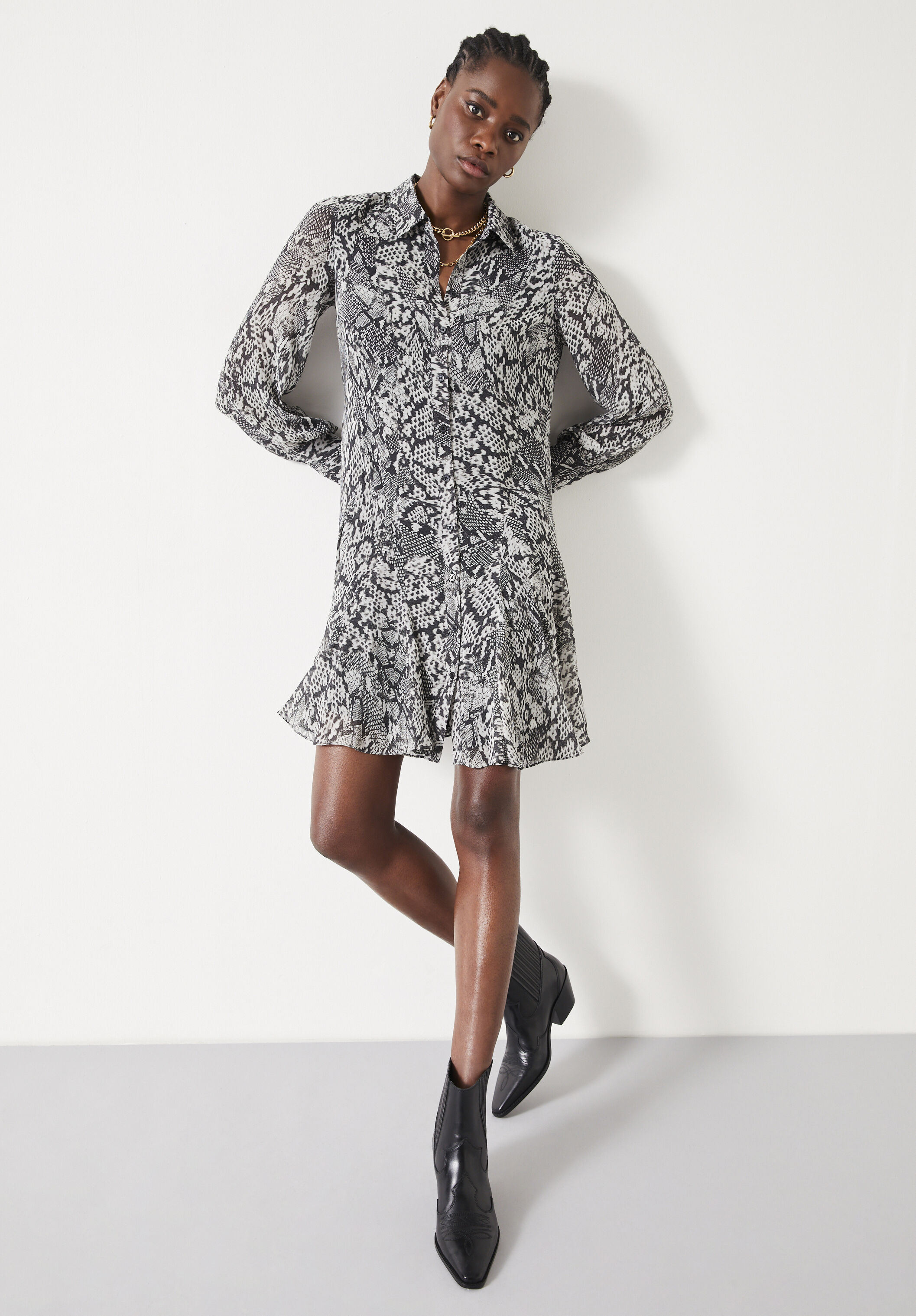 Black and white snakeskin dress cheap