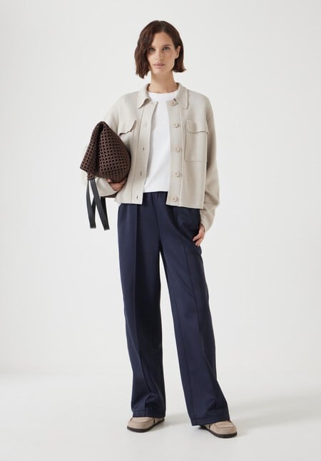 Knitted Button Through Shirt Jacket