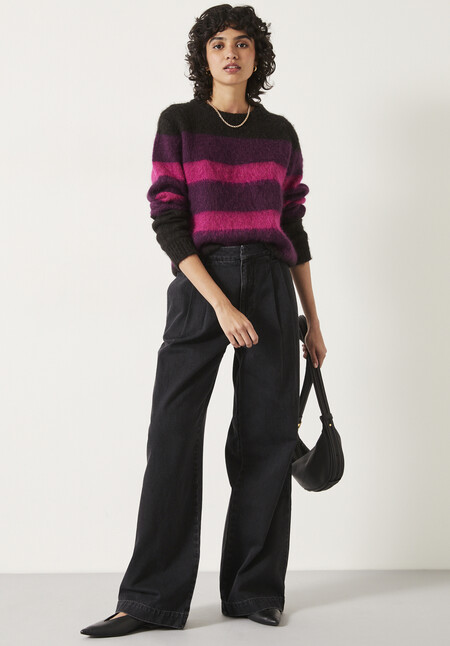 Keara Brushed Fluffy Stripe Jumper