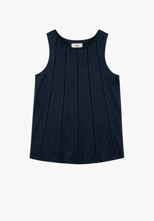 Ladder-Lace Linen Tank Top