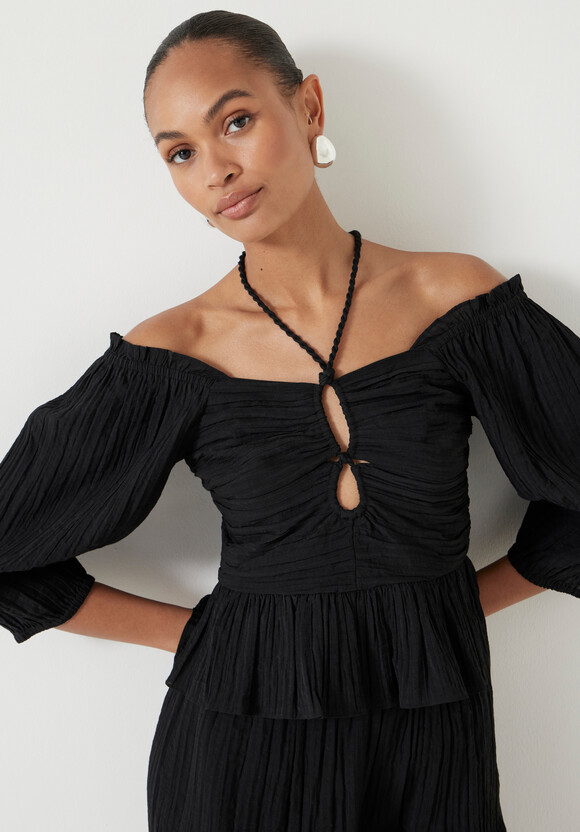 Zoe Crinkle Peplum Top