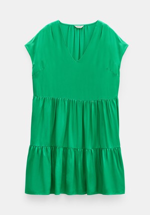 Lily Oversized Satin Gathers Mini Dress