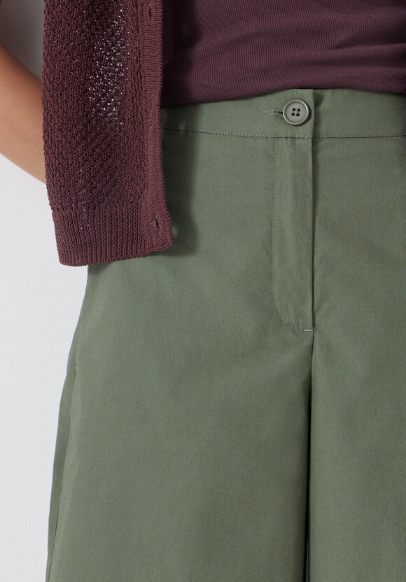 Lightweight Cotton Wide Leg Cropped Trousers