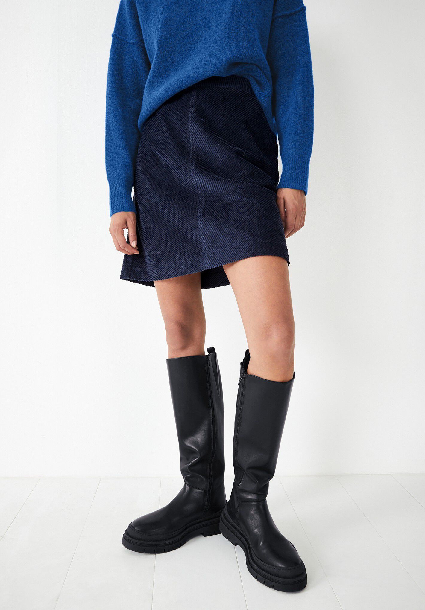 Lula Corduroy Mini Skirt | Navy | hush