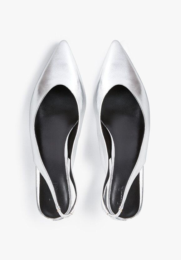 Lola Slingback Leather Kitten Heels