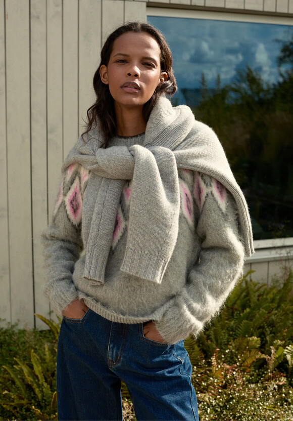 Brushed Fairisle Jumper with Mohair