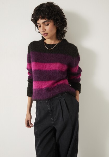 Keara Brushed Fluffy Stripe Jumper