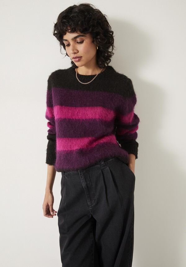 Keara Brushed Fluffy Stripe Jumper
