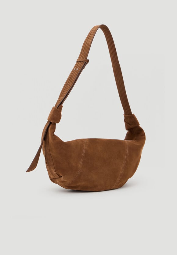 Oversized Suede Crescent Bag