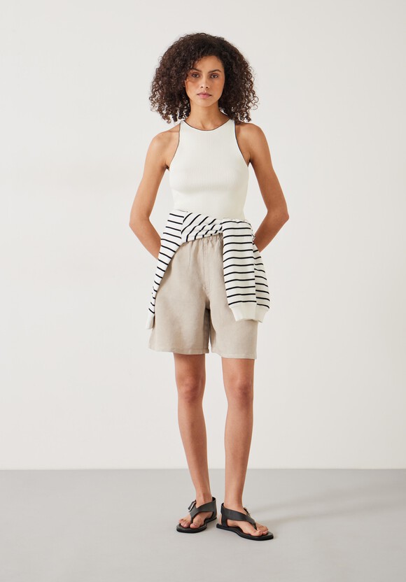 Patricia Relaxed High Waisted Linen Blend Shorts