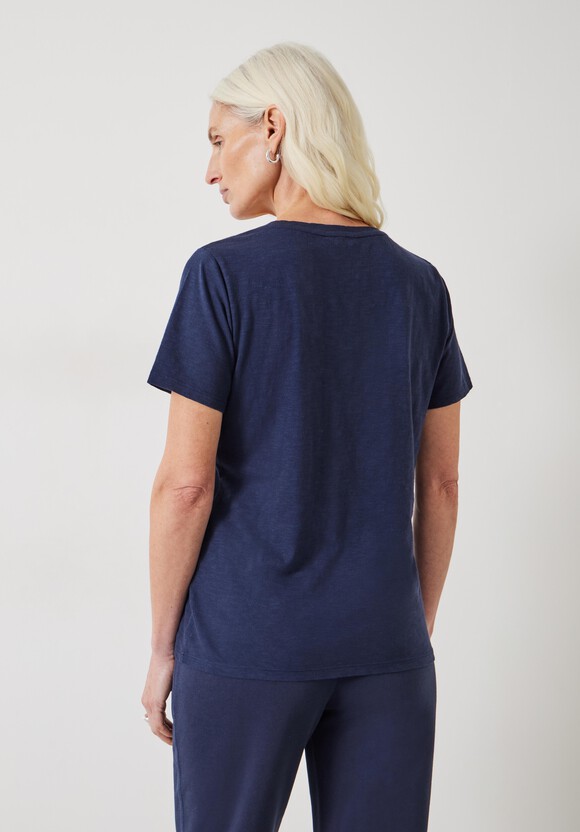 Hari Scoop Neck Cotton Slub T-Shirt